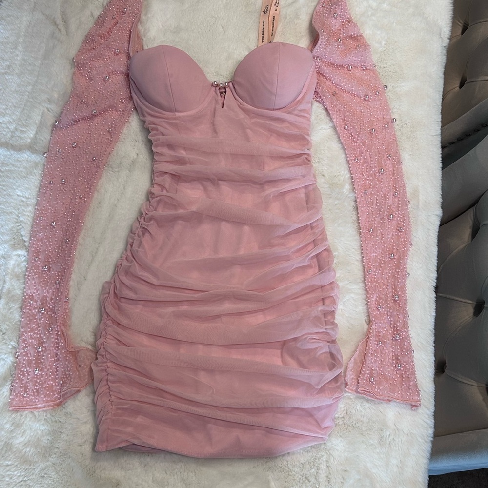 ST. GERMAIN embellished Pink Bodycon Dress OH POLLY💋